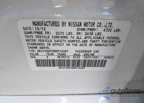 2013 Infiniti G37 Journey z USA, uszkodzony, nr VIN JN1CV6APXDM716287